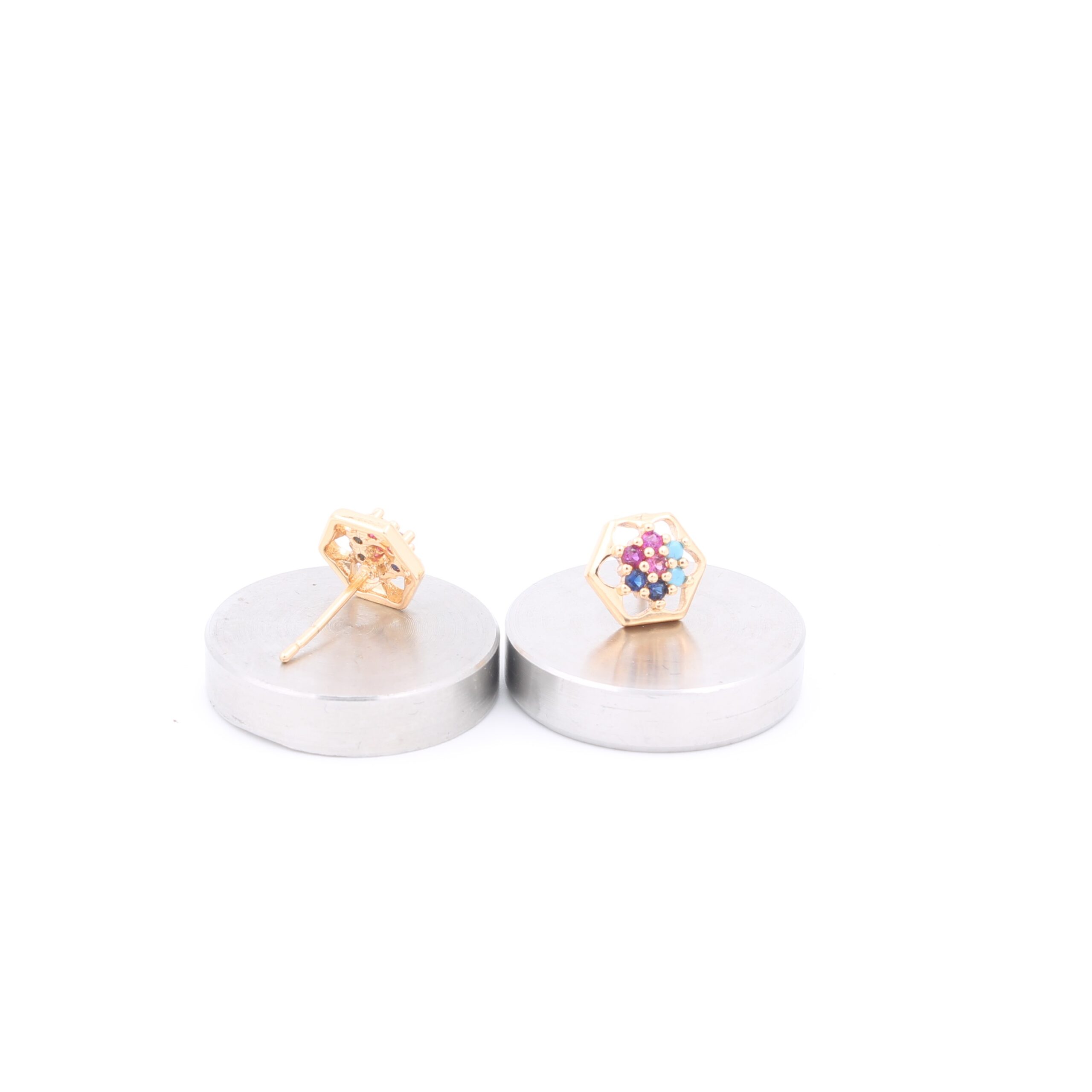 MULTICOLOUR FLOWER STUD EARRING - Image 3